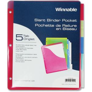 Winnable Poly Slant Binder Pocket Dividers (insertable tabs) (5 Tabs) - Image 1